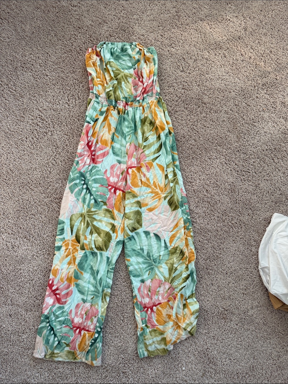Strapless Tropical Floral Jumpsuit - Multi